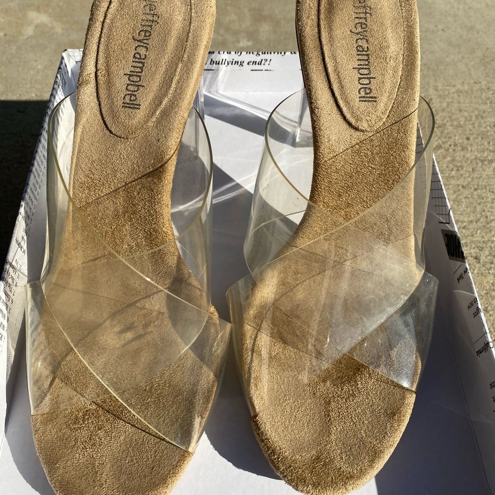 Jeffrey Campbell 7.5clear nude heels worn once